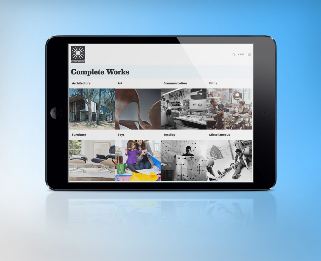Eames office Complete Works page on iPad