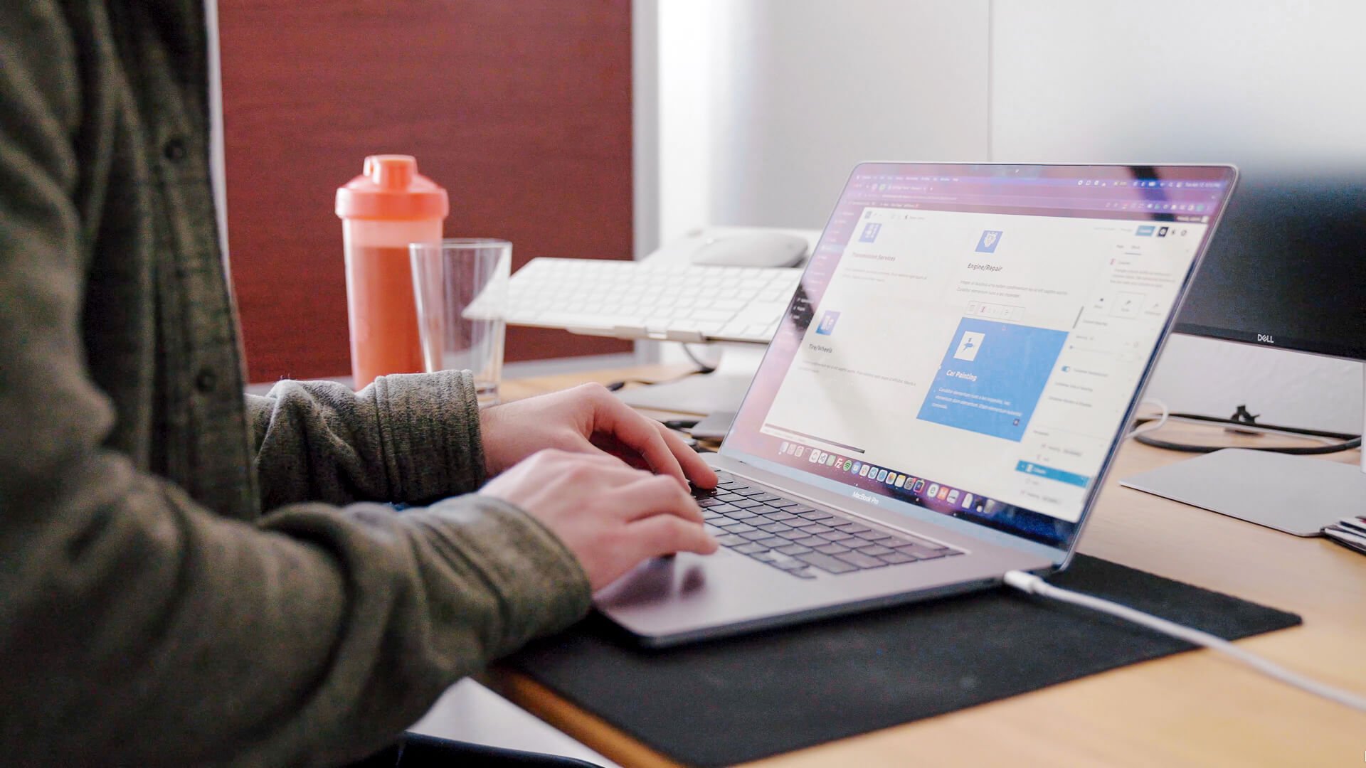 Person working on a laptop