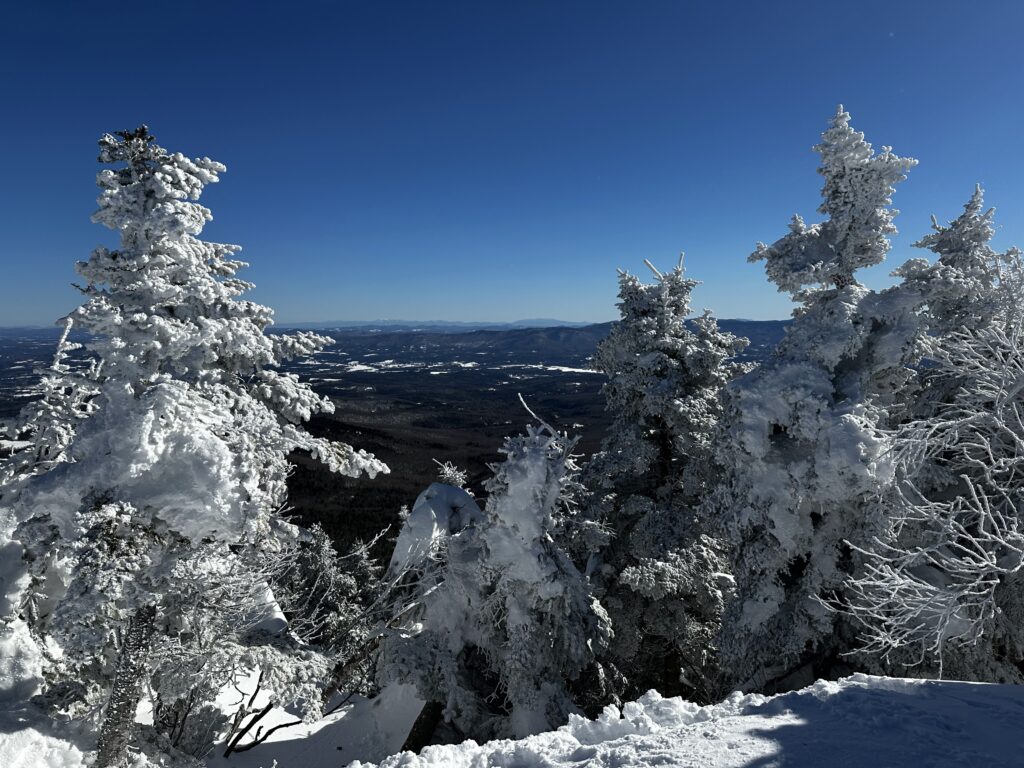 A snowy mountain landscape