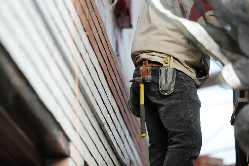 Contractor working on a building project