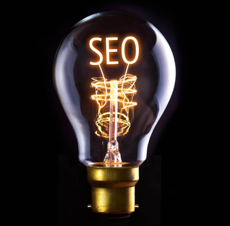 seo letters in a lightbulb