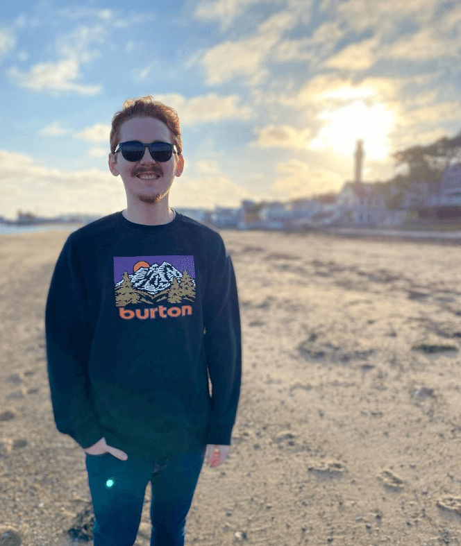 Scott posing on the beach