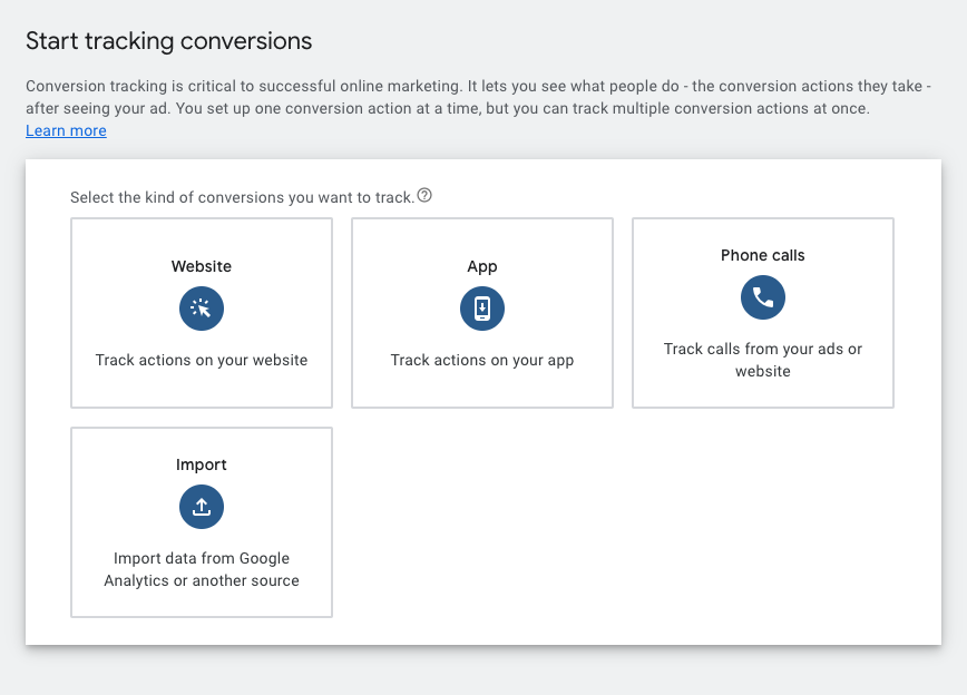 Google Ads conversion tracking setup