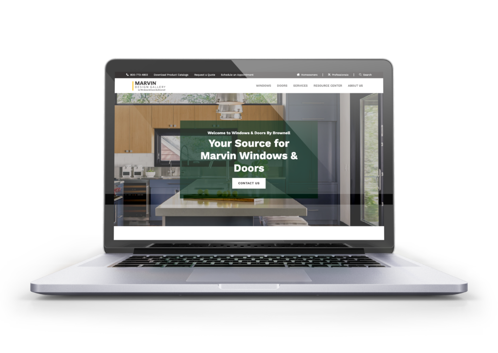 Windows & Doors by Brownell homepage on laptop