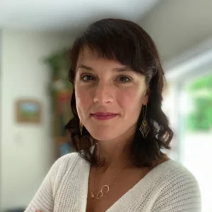 Portrait of Kristina in her living room at home